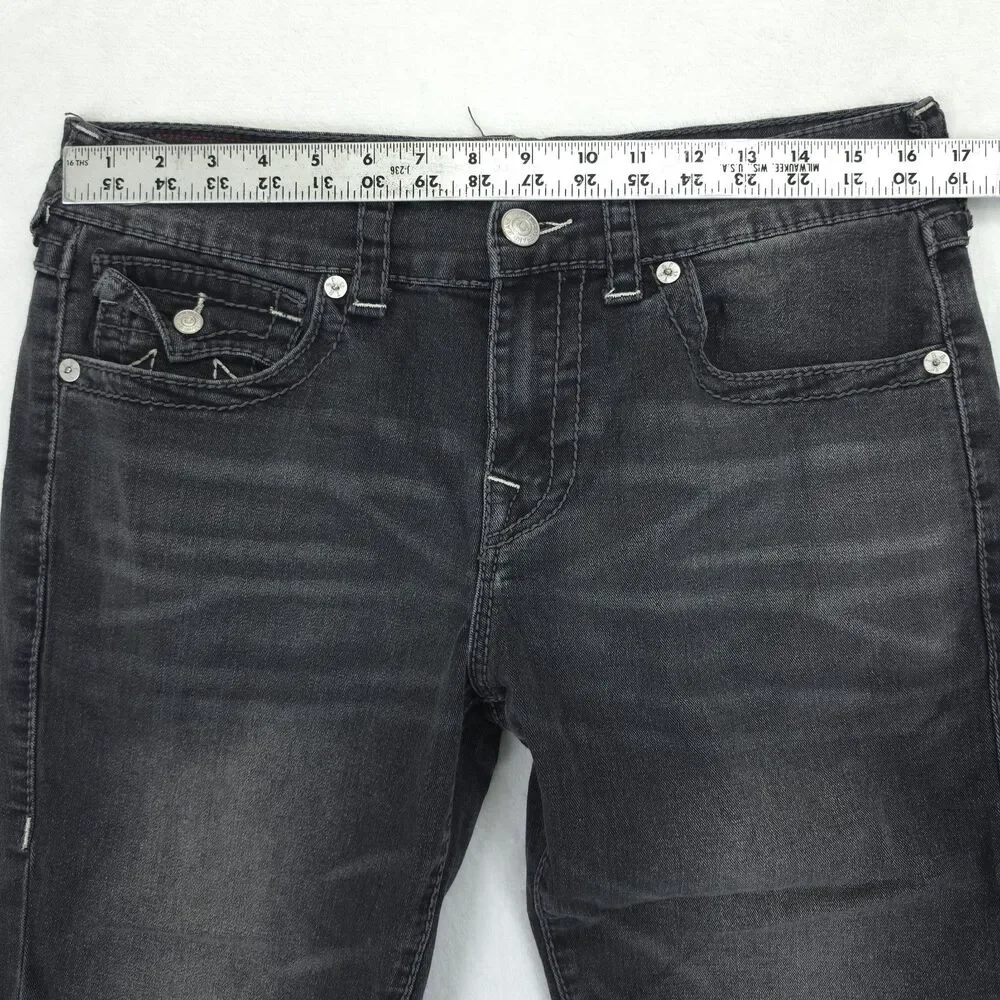 True Religion Jeans Mens 32x29 Geno Relaxed Slim Black Pocket Flap Denim Pants